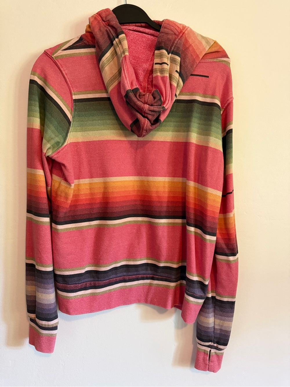 Aviator Nation Pink Serape Stripe Ninja Pullover Hoodie Size M - Picture 6 of 7